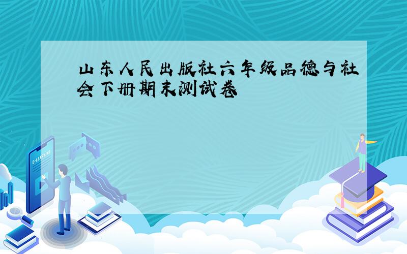 山东人民出版社六年级品德与社会下册期末测试卷