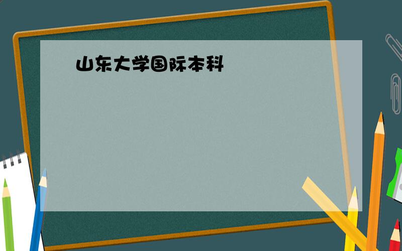 山东大学国际本科