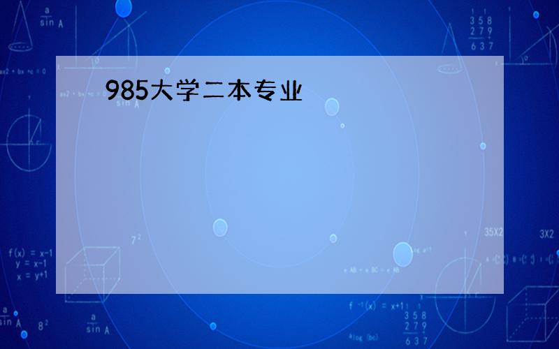 985大学二本专业