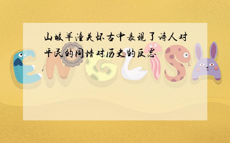 山坡羊潼关怀古中表现了诗人对平民的同情对历史的反思