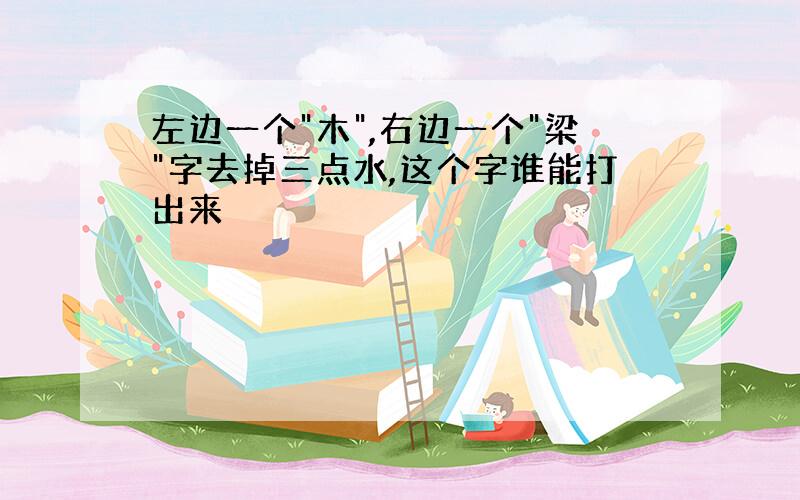 左边一个"木",右边一个"梁"字去掉三点水,这个字谁能打出来