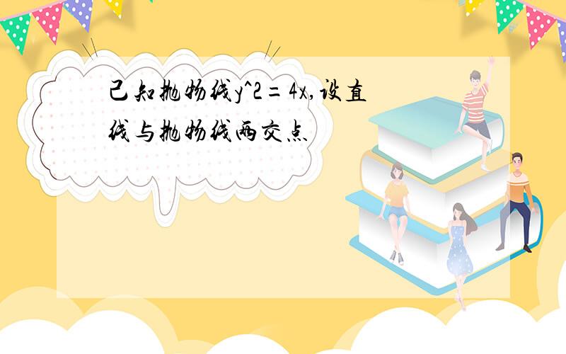 己知抛物线y^2=4x,设直线与抛物线两交点