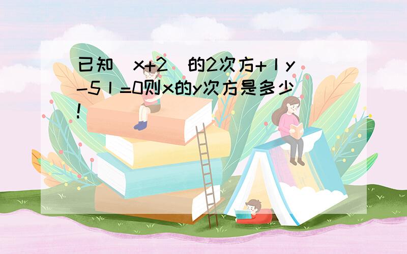 已知[x+2]的2次方+丨y-5丨=0则x的y次方是多少!