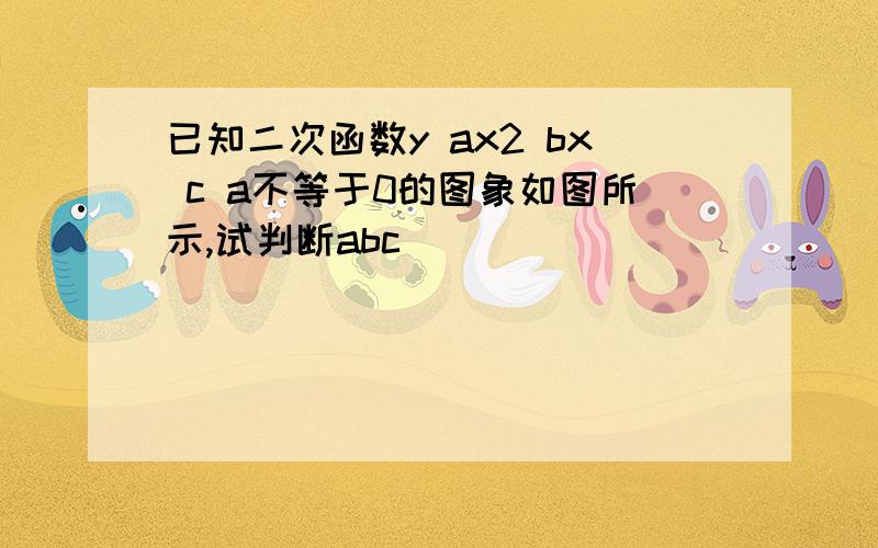 已知二次函数y ax2 bx c a不等于0的图象如图所示,试判断abc