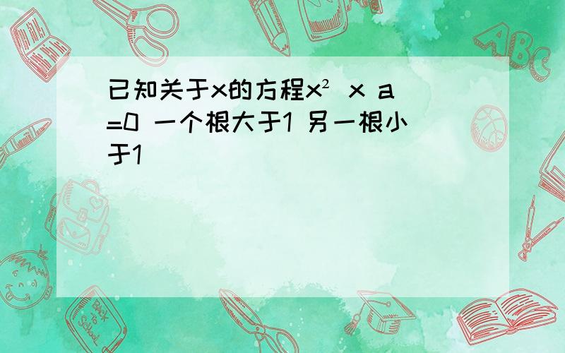 已知关于x的方程x² x a=0 一个根大于1 另一根小于1