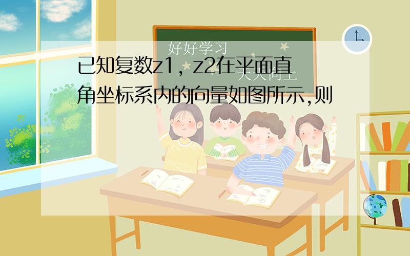 已知复数z1, z2在平面直角坐标系内的向量如图所示,则