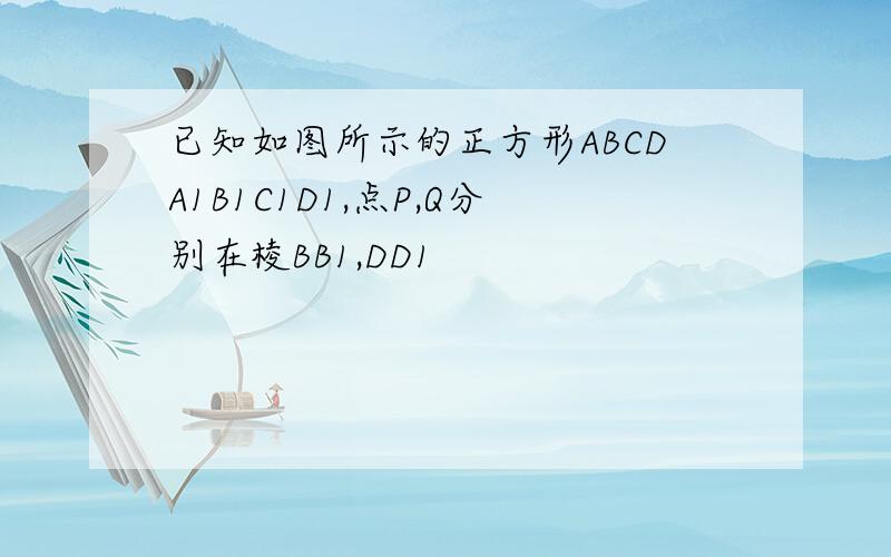 已知如图所示的正方形ABCDA1B1C1D1,点P,Q分别在棱BB1,DD1