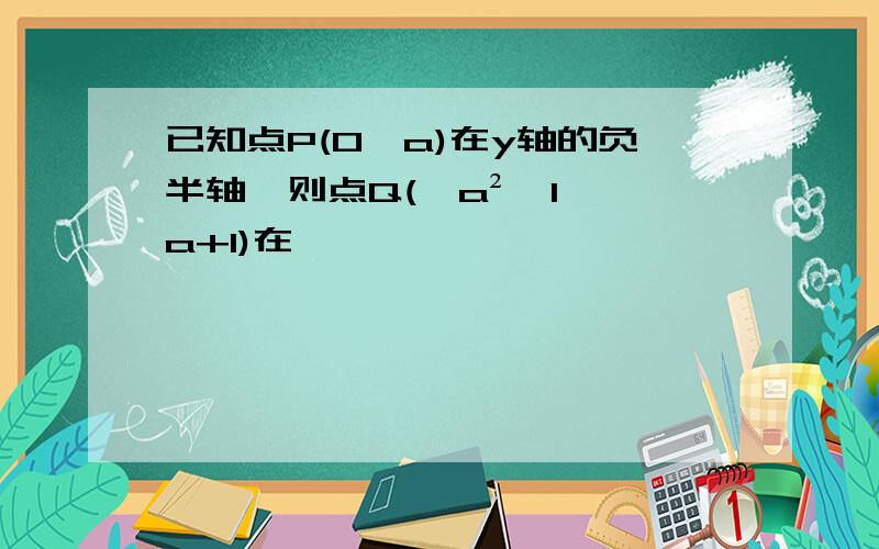 已知点P(0,a)在y轴的负半轴,则点Q(﹣a²﹣1,﹣a+1)在