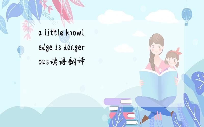 a little knowledge is dangerous谚语翻译