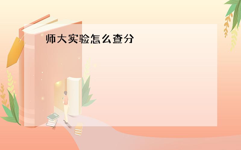 师大实验怎么查分