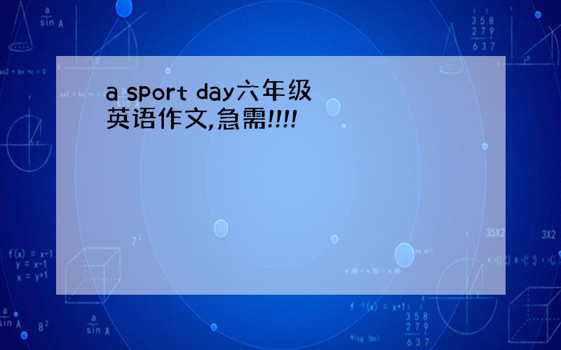 a sport day六年级英语作文,急需!!!!