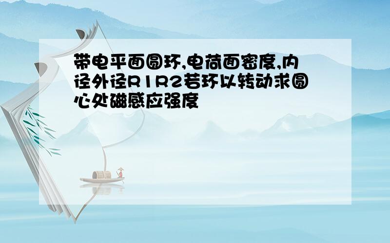 带电平面圆环,电荷面密度,内径外径R1R2若环以转动求圆心处磁感应强度