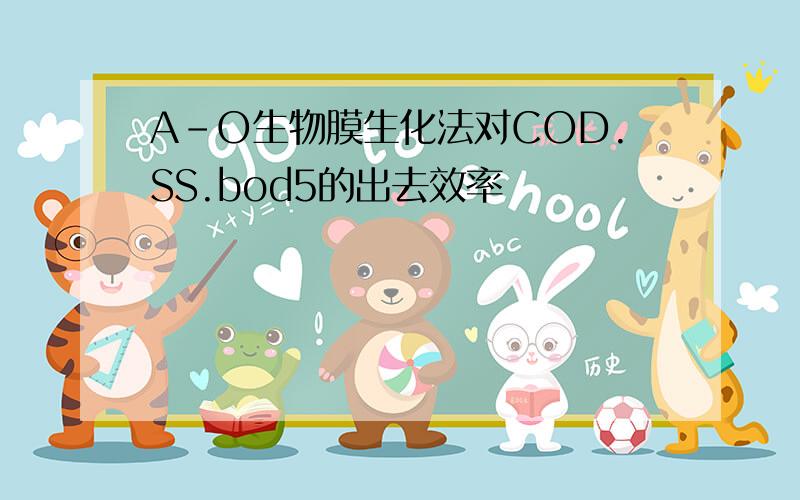 A-O生物膜生化法对COD.SS.bod5的出去效率