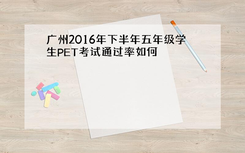 广州2016年下半年五年级学生PET考试通过率如何