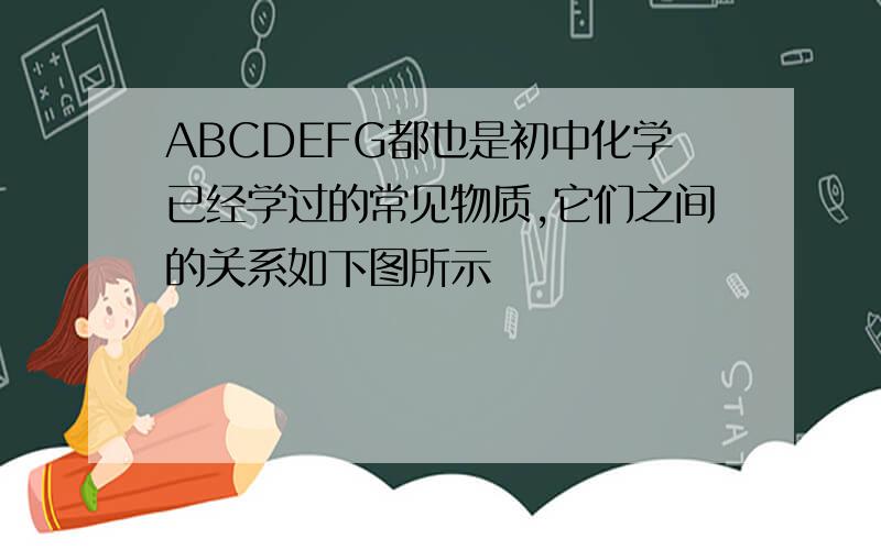 ABCDEFG都也是初中化学已经学过的常见物质,它们之间的关系如下图所示