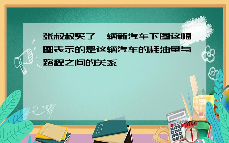 张叔叔买了一辆新汽车下图这幅图表示的是这辆汽车的耗油量与路程之间的关系