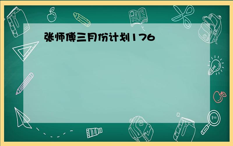 张师傅三月份计划176