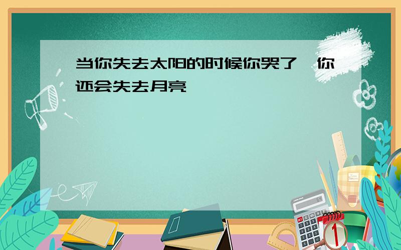 当你失去太阳的时候你哭了,你还会失去月亮