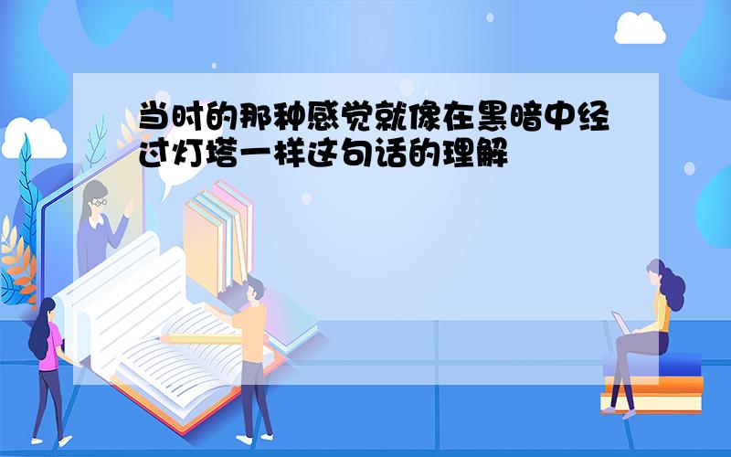 当时的那种感觉就像在黑暗中经过灯塔一样这句话的理解