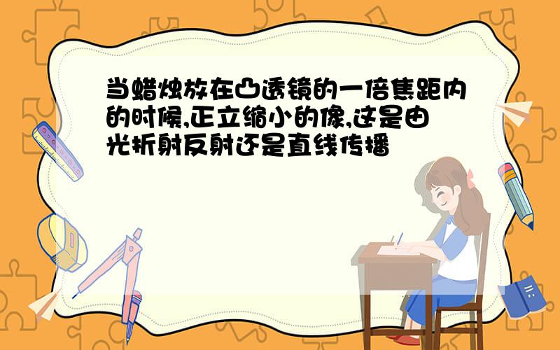 当蜡烛放在凸透镜的一倍焦距内的时候,正立缩小的像,这是由光折射反射还是直线传播