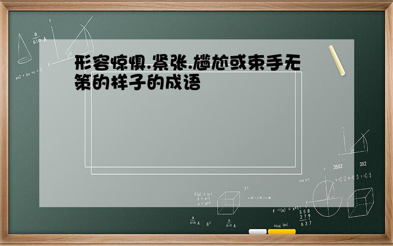 形容惊惧.紧张.尴尬或束手无策的样子的成语