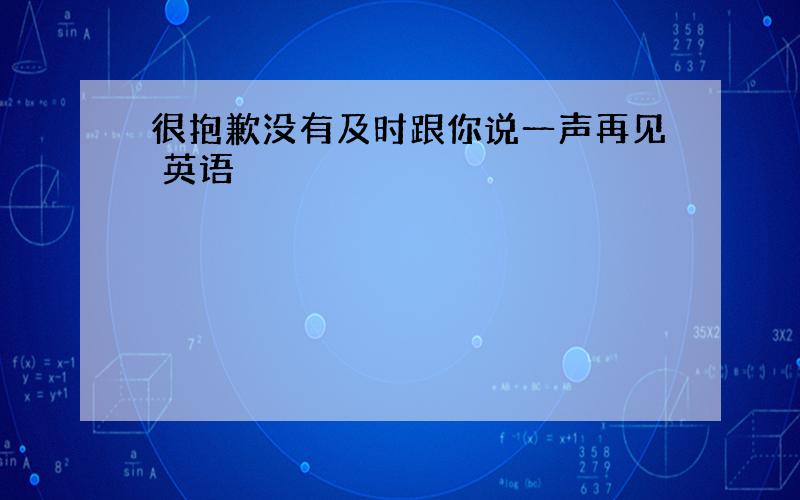 很抱歉没有及时跟你说一声再见 英语