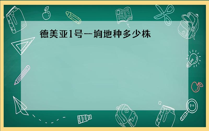 德美亚1号一垧地种多少株