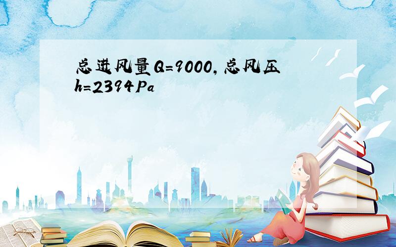 总进风量Q=9000,总风压h=2394Pa