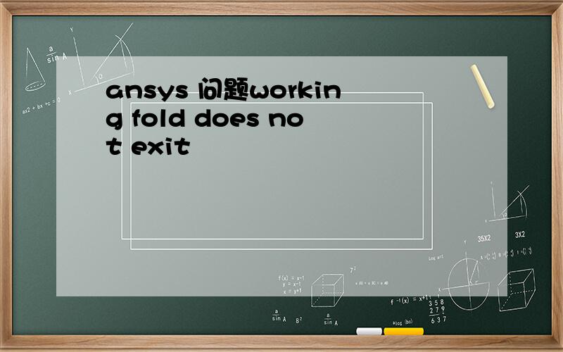 ansys 问题working fold does not exit