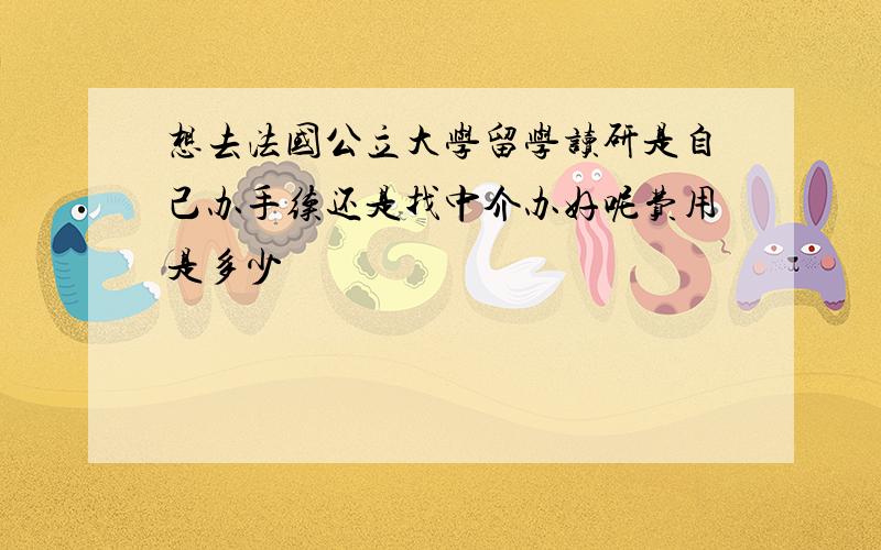 想去法国公立大学留学读研是自己办手续还是找中介办好呢费用是多少