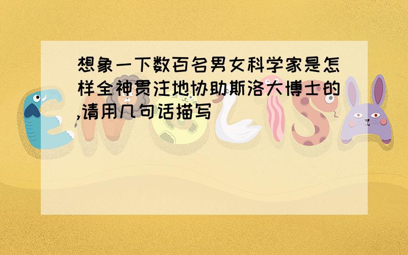 想象一下数百名男女科学家是怎样全神贯注地协助斯洛大博士的,请用几句话描写