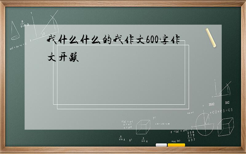 我什么什么的我作文600字作文开头