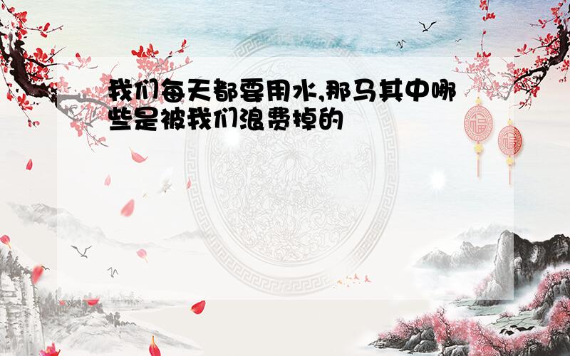 我们每天都要用水,那马其中哪些是被我们浪费掉的