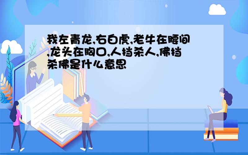 我左青龙,右白虎,老牛在腰间,龙头在胸口,人挡杀人,佛挡杀佛是什么意思