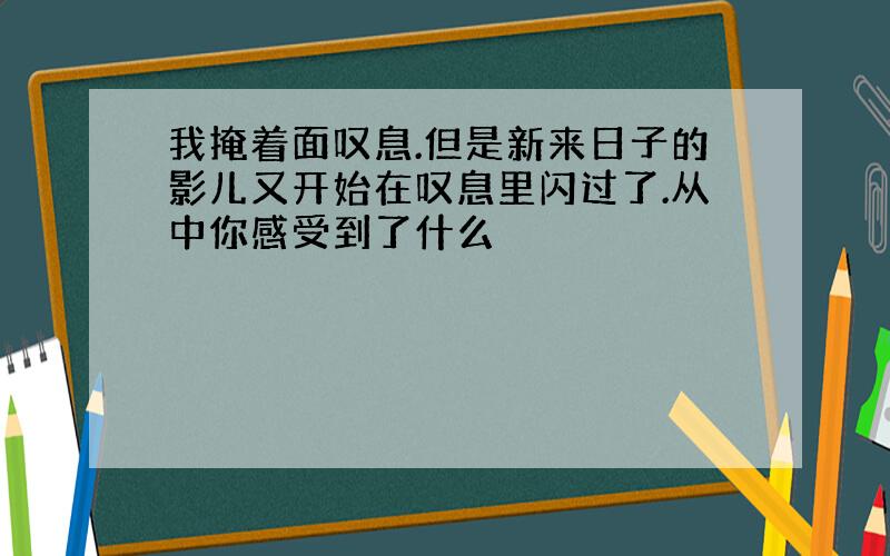 我掩着面叹息.但是新来日子的影儿又开始在叹息里闪过了.从中你感受到了什么