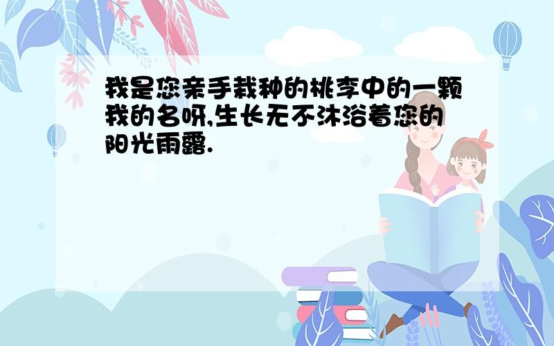 我是您亲手栽种的桃李中的一颗我的名呀,生长无不沐浴着您的阳光雨露.