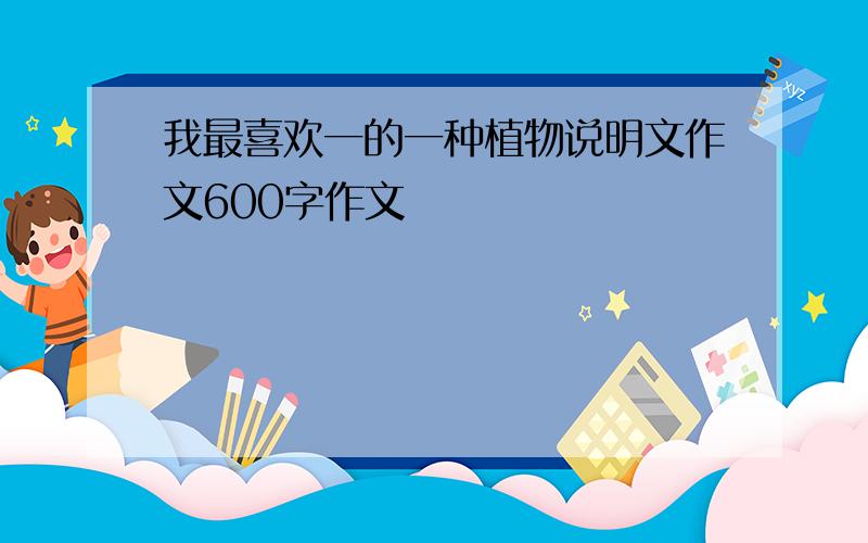 我最喜欢一的一种植物说明文作文600字作文