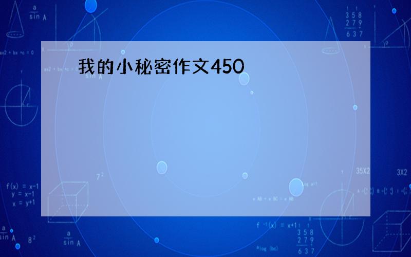 我的小秘密作文450