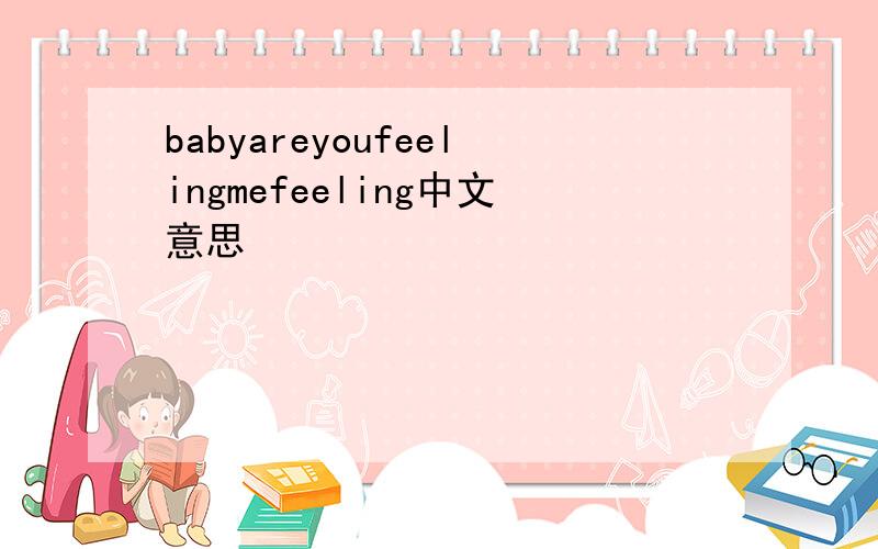 babyareyoufeelingmefeeling中文意思