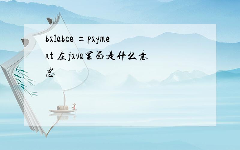 balabce =payment 在java里面是什么意思