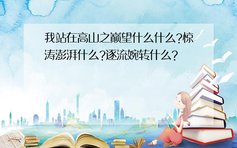 我站在高山之巅望什么什么?惊涛澎湃什么?逐流婉转什么?