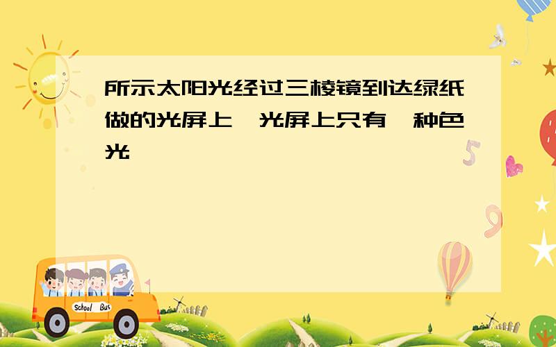 所示太阳光经过三棱镜到达绿纸做的光屏上,光屏上只有一种色光