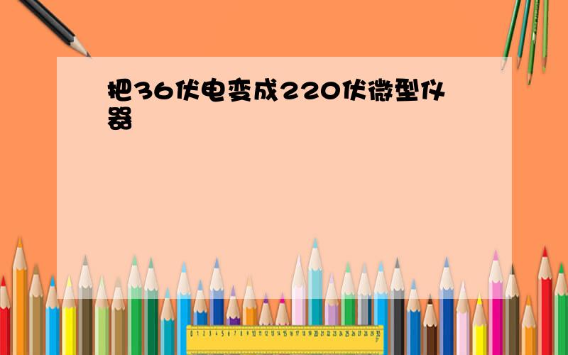 把36伏电变成220伏微型仪器