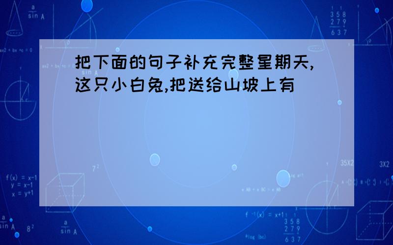 把下面的句子补充完整星期天,这只小白兔,把送给山坡上有