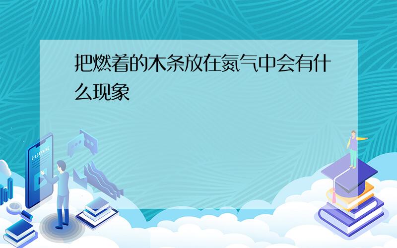 把燃着的木条放在氮气中会有什么现象