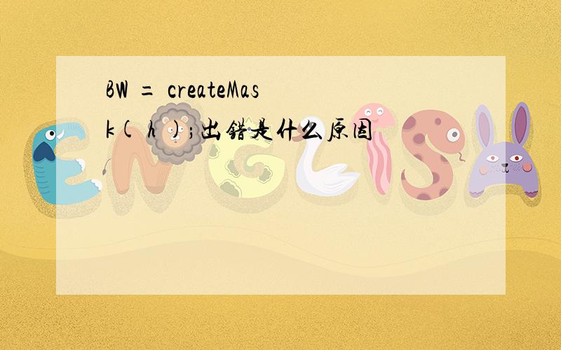 BW = createMask( h );出错是什么原因