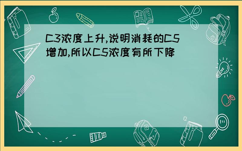 C3浓度上升,说明消耗的C5增加,所以C5浓度有所下降