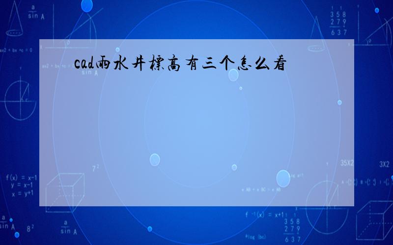 cad雨水井标高有三个怎么看