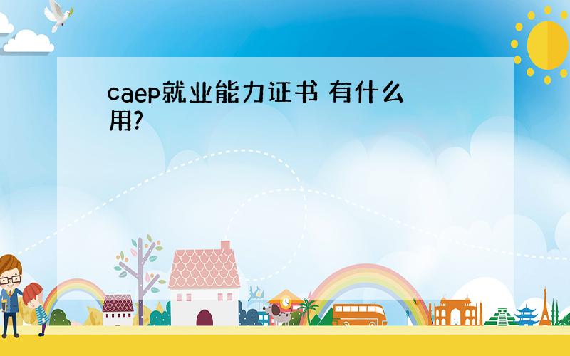 caep就业能力证书 有什么用?