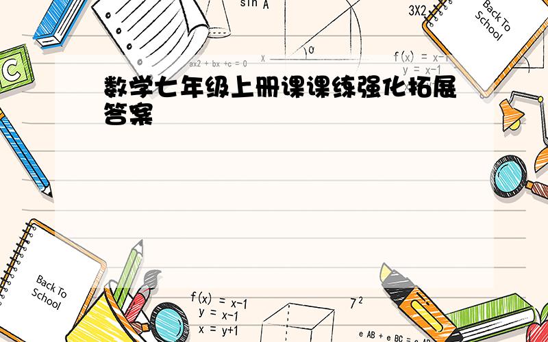 数学七年级上册课课练强化拓展答案